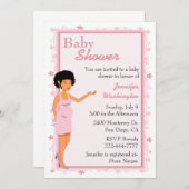 ピンクアフリカンベイビーシャワー招待状 招待状 (正面/裏面)