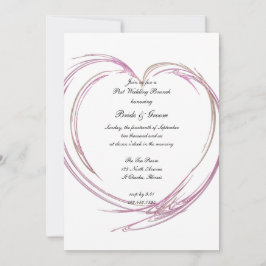 ピンクアブストラクトハート ポストウェディング ブランシュ 招待状