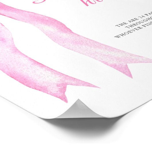 ピンクアボウ – おしゃぶり狩りベビーシャワーゲーム ポスター (角)