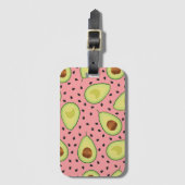 ピンクアボカドパターン ラゲッジタグ (正面縦)