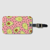 ピンクアボカドパターン ラゲッジタグ (正面横)