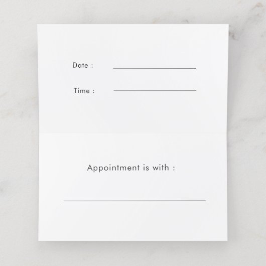 ピンクアポイントメントカード美しいスパサロン 予約カード (内部開封)