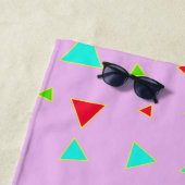 ピンクアポップ・アートのート名前をカスタムする ビーチタオル (インサイチュ)