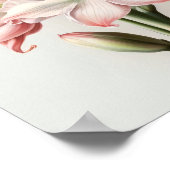 ピンクアマリリスフラワーアートプリントポスター ポスター (角)