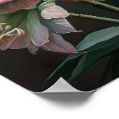 ピンクアマリリスフラワーアートプリントポスター ポスター (角)