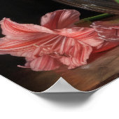 ピンクアマリリス花アートプリントポスター ポスター (角)