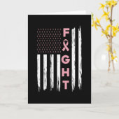 ピンクアメリカ国旗の乳がん認識度 カード (黄色い花)