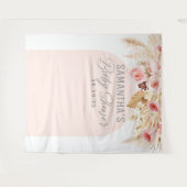 ピンクアモダンチボーホパンパフローラ背景 タペストリー (正面(横))