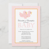 ピンクアモダンヒル夫婦のベビーシャワー 招待状 (正面)