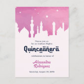 ピンクアラビアンナイトウォーターカラーキンセアニラ ポストカード (正面)