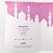 ピンクアラビアンナイトウォーターカラーキンセアニラ 三つ折り招待状 (内部最初)