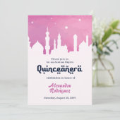 ピンクアラビアンナイトウォーターカラーキンセアニラ 招待状 (スタンド正面)