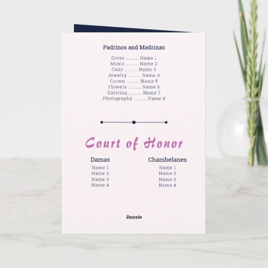 ピンクアラビアンナイトウォーターカラーキンセアニラ 招待状 (裏面)