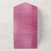 ピンクアリゲフェイクータアニマルプリント オールインワン招待状 (外側)