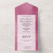 ピンクアリゲフェイクータアニマルプリント オールインワン招待状 (内側)