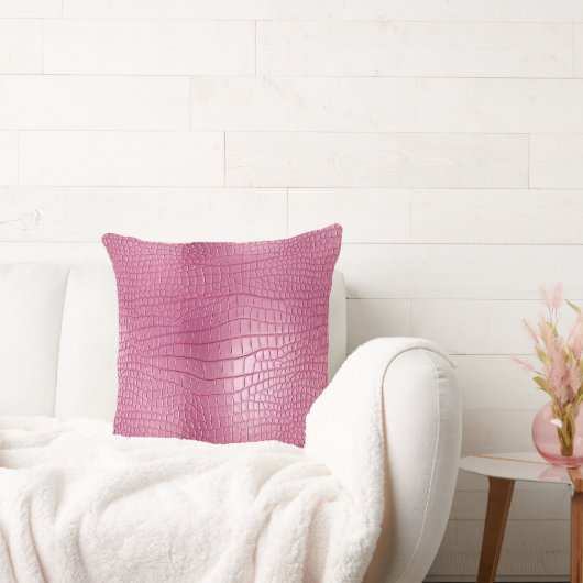 ピンクアリゲフェイクータアニマルプリント クッション (ソファ)