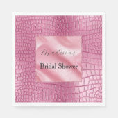 ピンクアリゲフェイクータアニマルプリント スタンダードランチョンナプキン (正面)