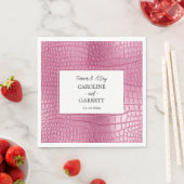 ピンクアリゲフェイクータアニマルプリント スタンダードランチョンナプキン (インサイチュ)