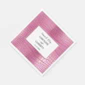 ピンクアリゲフェイクータアニマルプリント スタンダードランチョンナプキン (角)