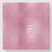 ピンクアリゲフェイクータアニマルプリント ストーンコースター (正面)