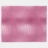 ピンクアリゲフェイクータアニマルプリント フリースブランケット (正面(横))