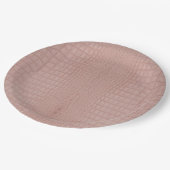ピンクアリゲータテクスチャプリント ペーパープレート (アングル)