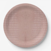 ピンクアリゲータテクスチャプリント ペーパープレート (正面)