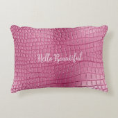 ピンクアリゲーターアニマルプリント アクセントクッション (正面)