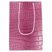 ピンクアリゲーターアニマルプリント ミディアムペーパーバッグ (裏面)