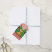 ピンクアリゲーターハッピーバースデーギフトラベル ギフトタグ (より糸付き)