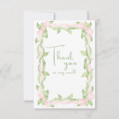 ピンクアリトルスイートピーガールベビー サンキューカード (正面)