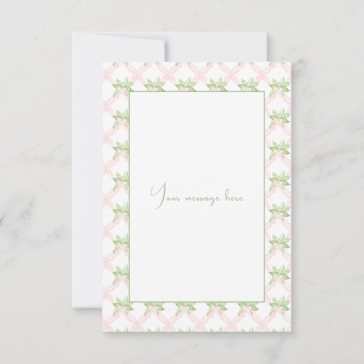 ピンクアリトルスイートピーガールベビー サンキューカード (裏面)