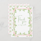 ピンクアリトルスイートピーガールベビー サンキューカード (正面/裏面)