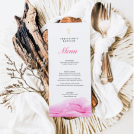 ピンクアルコールインクガールバプテスマ《キリスト教》洗礼式や命名式メニュー メニュー