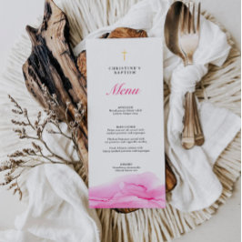 ピンクアルコールインクガールバプテスマ《キリスト教》洗礼式や命名式メニュー メニュー