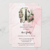 ピンクアルコールインクグルームスーツバチュラーパーティ 招待状 (正面/裏面)