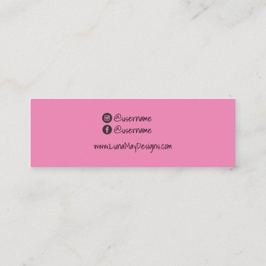 ピンクアルコールインクジュエリー表示名刺 スキニー名刺 (裏面)