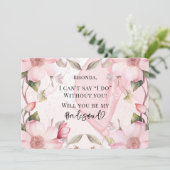 ピンクアルコールインクフローラは私の花嫁になる 招待状 (スタンド正面)