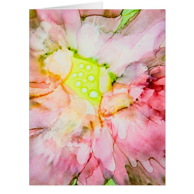 ピンクアルコールインク抽象芸術花 (正面)