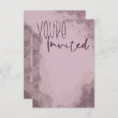 ピンクアルコールインク招待状 出欠カード (正面/裏面)