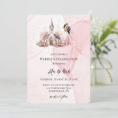 ピンクアルコールフローラ結婚教会のお祝い 招待状 (スタンド正面)