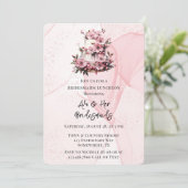 ピンクアルコー結婚ルインクのケーキ花嫁の昼食会 招待状 (スタンド正面)