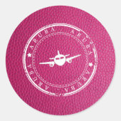 ピンクアルバ旅券 ラウンドシール (正面)