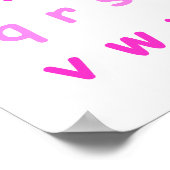 ピンクアルファベット小文字先生キッズルーム ポスター (角)