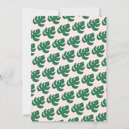 ピンクアロハトロピカルフラミンゴルアウ（ハワイ式宴会）第6誕生日 招待状 (裏面)