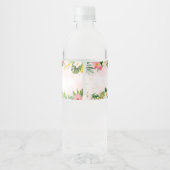 ピンクアロハフラミンゴベビーシャワー ペットボトルラベル (裏面)