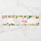 ピンクアロハフラミンゴベビーシャワー ペットボトルラベル (シングルラベル)