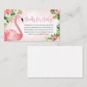 ピンクアロハフラミンゴ赤ちゃんシャワーベビー エンクロージャーカード (正面/裏面)