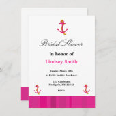 ピンクアンカー ブライダルシャワー 招待状 (正面/裏面)