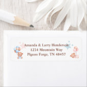 ピンクアンズブルーテディベア差出人住所 ラベル (インサイチュ)